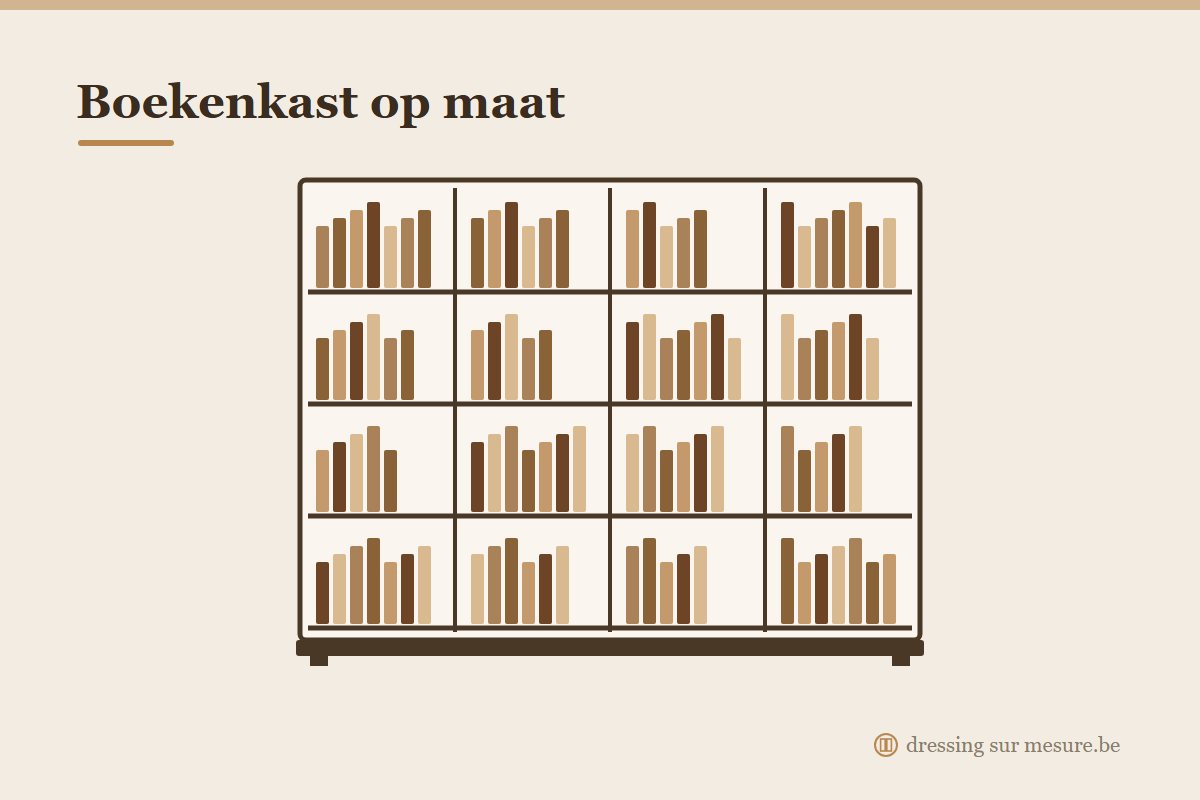 Boekenkast op maat van vloer tot plafond met open nissen