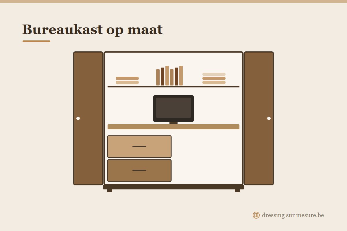 Bureaukast op maat met ingewerkt werkblad