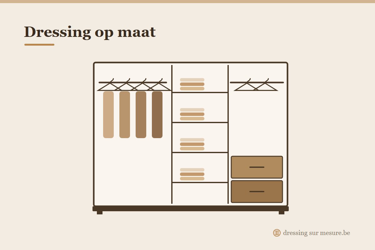 Dressing op maat met roedes, leggers en lades in België