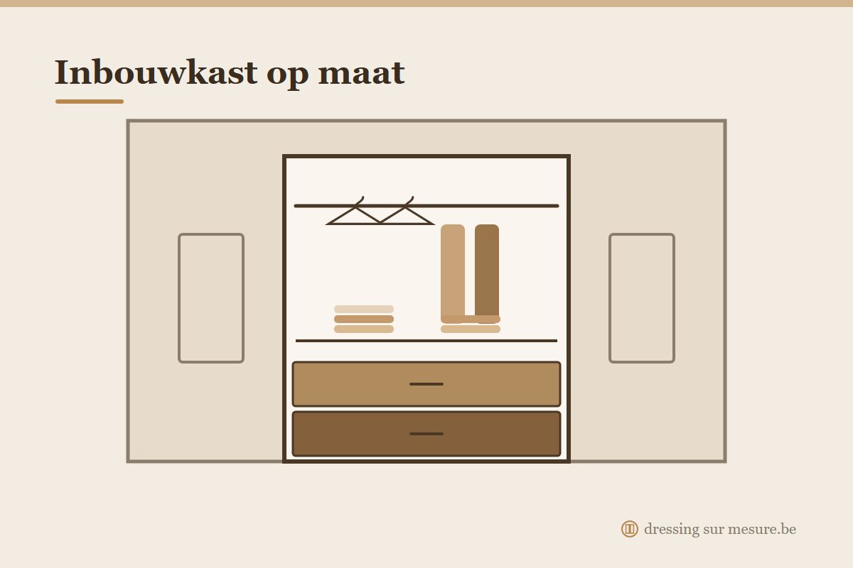 Inbouwkast op maat ingewerkt in een nis in de muur