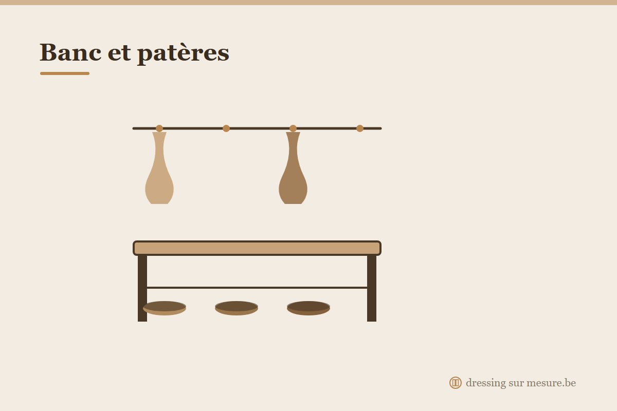 Meuble d'entrée sur mesure avec banc et patères dans le hall