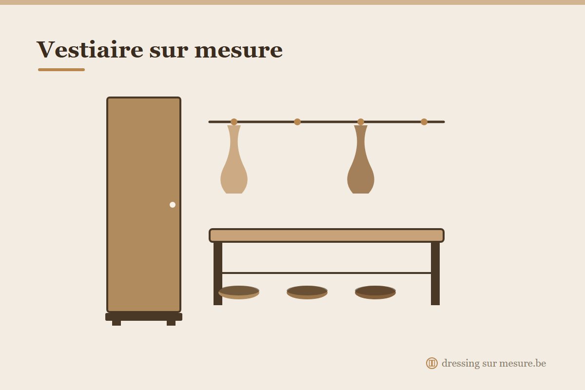 Vestiaire sur mesure avec penderie, banc et rangement chaussures