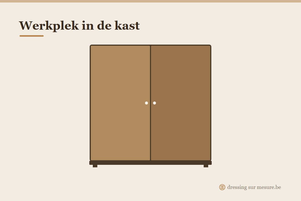 Werkplek in een kast met vouwdeuren en ingewerkt blad